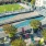 overhead view of rooftop terrace