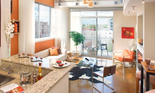 private balcony access in living room