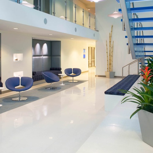 All the comforts of luxury living atrium with staircase