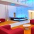 stylish lighting and retro furnishings in lobby