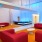 stylish lighting and retro furnishings in lobby