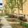 paved stone walkways leading to community courtyard