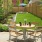table and chairs on stone patio
