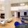 swanky party room with fireplace