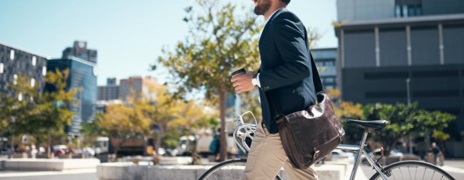 a man walking on a street